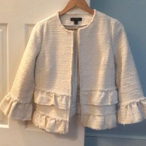 Ann Taylor Off White Tweed Jacket